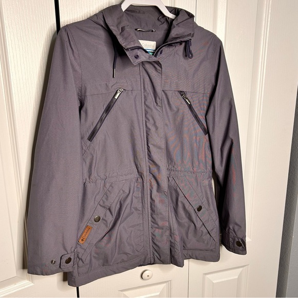 Columbia Womens Field Utility Jacket Purple Gray Full Zip‎ Cinch Waist Size M - Picture 3 of 11